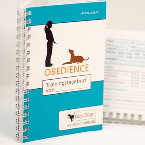 Hundetraining Trainingsbuch Obedience mit Hund und Trainerin.