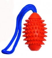 Gummiknüppel mit Schnur für Hundetraining und Apportierspiele.